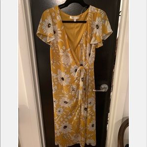 Nordstrom Yellow Floral Wrap Dress